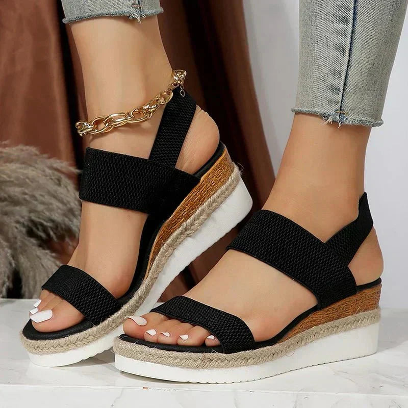 Dahlia | Dames orthopedische platform sandalen met kruislings bandjes