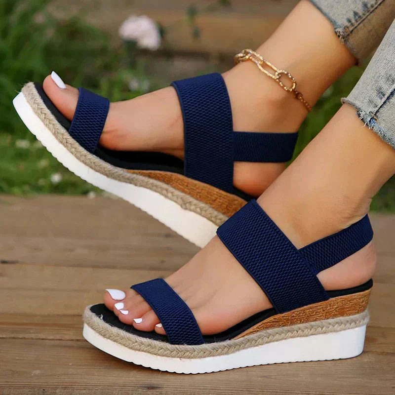 Dahlia | Dames orthopedische platform sandalen met kruislings bandjes