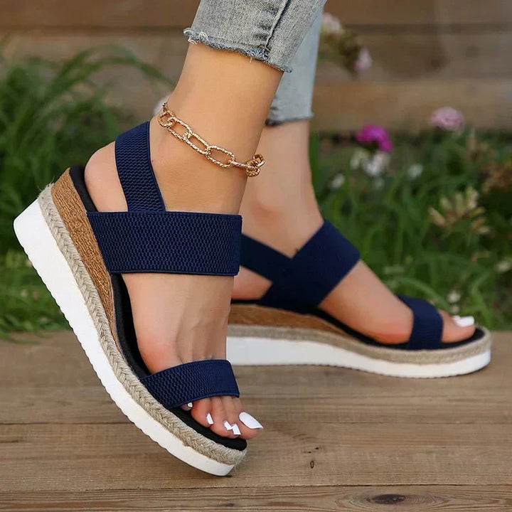 Dahlia | Dames orthopedische platform sandalen met kruislings bandjes