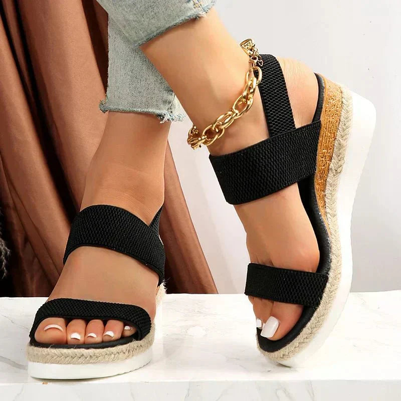 Dahlia | Dames orthopedische platform sandalen met kruislings bandjes