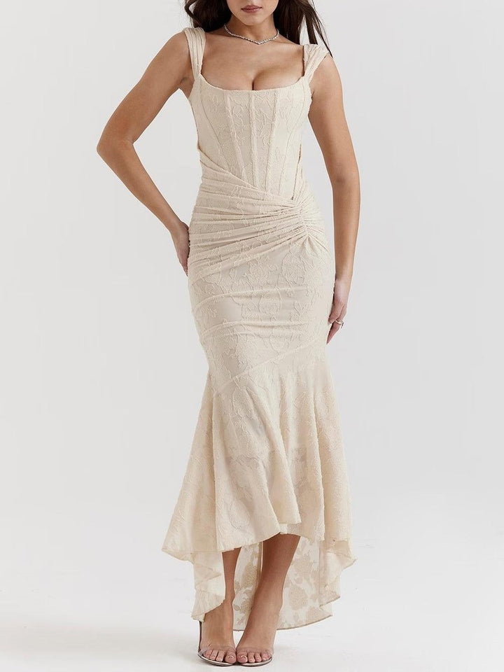 Mother of the Bride Dress Elegante Corset Mermaid Jurk met Jacquard Kant