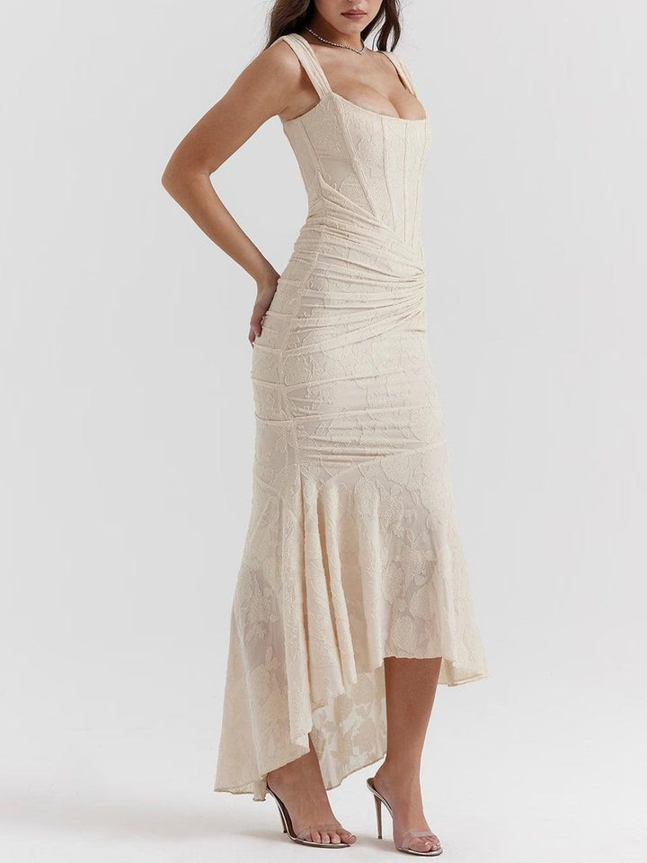 Mother of the Bride Dress Elegante Corset Mermaid Jurk met Jacquard Kant