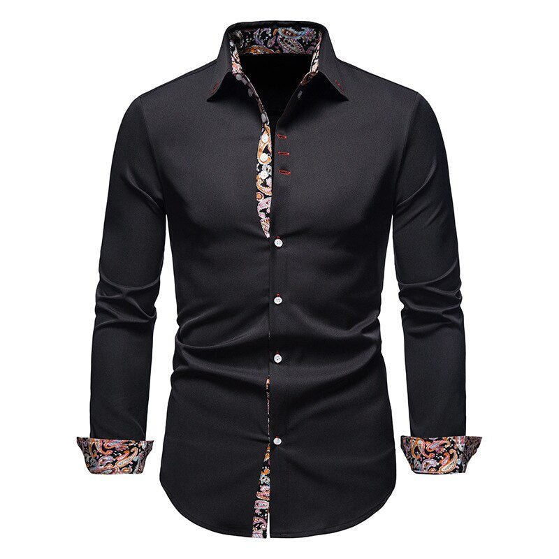 Colin | Heren Shirt met Lange Mouwen en Geprinte Details