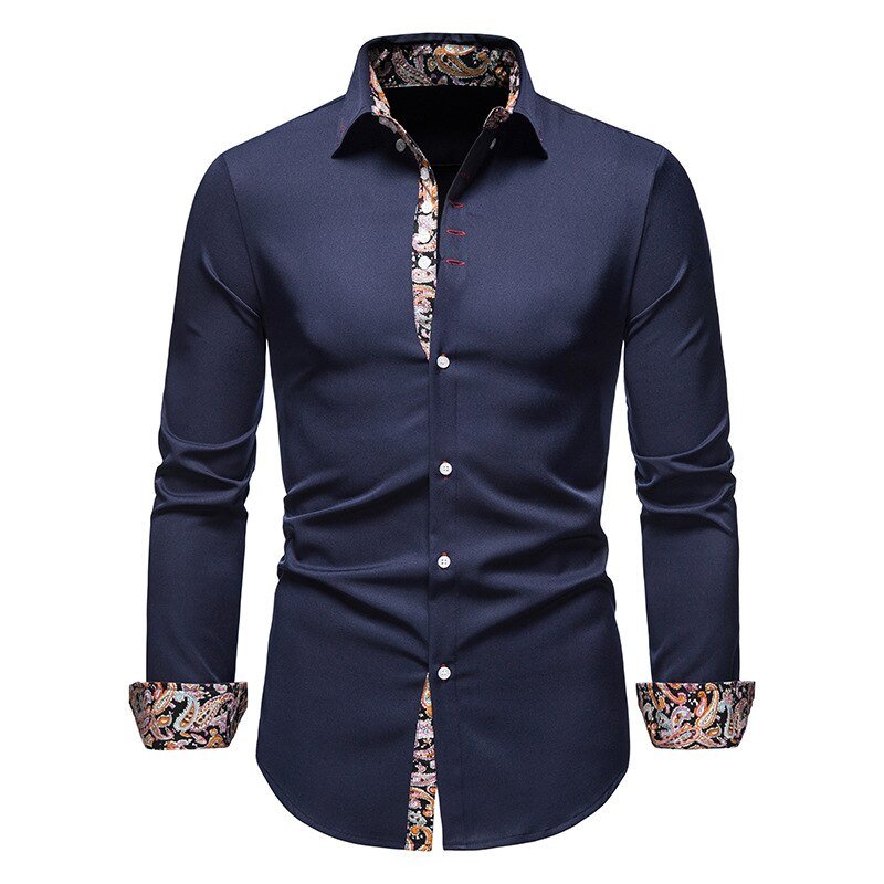 Colin | Heren Shirt met Lange Mouwen en Geprinte Details