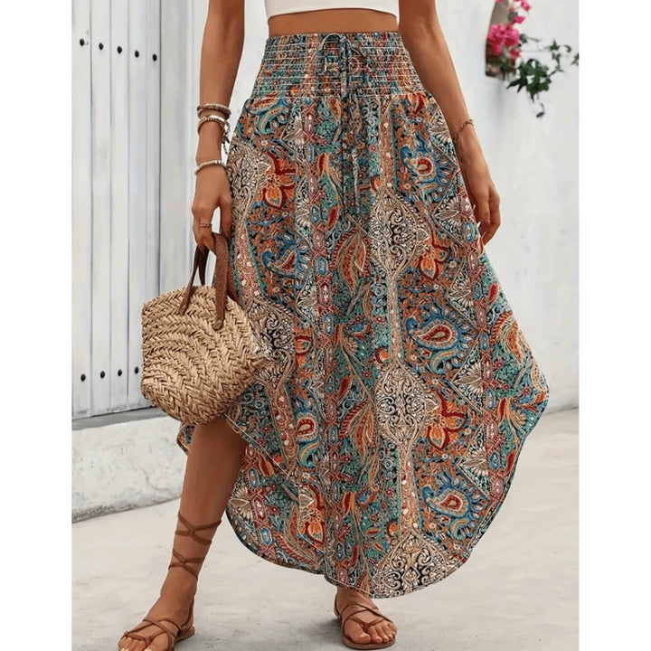 Laila | Dames Casual Boho Maxi Rok met Print