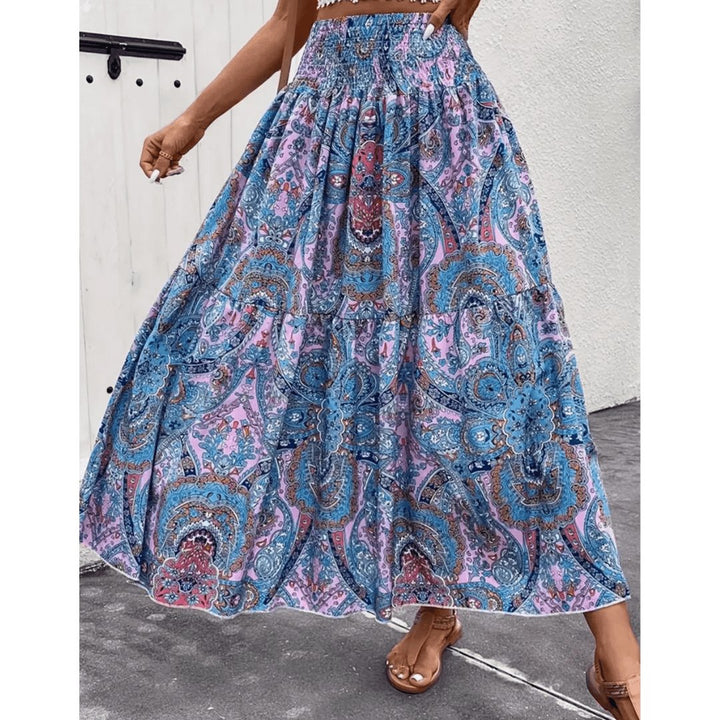 Laila | Dames Casual Boho Maxi Rok met Print