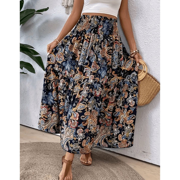 Laila | Dames Casual Boho Maxi Rok met Print
