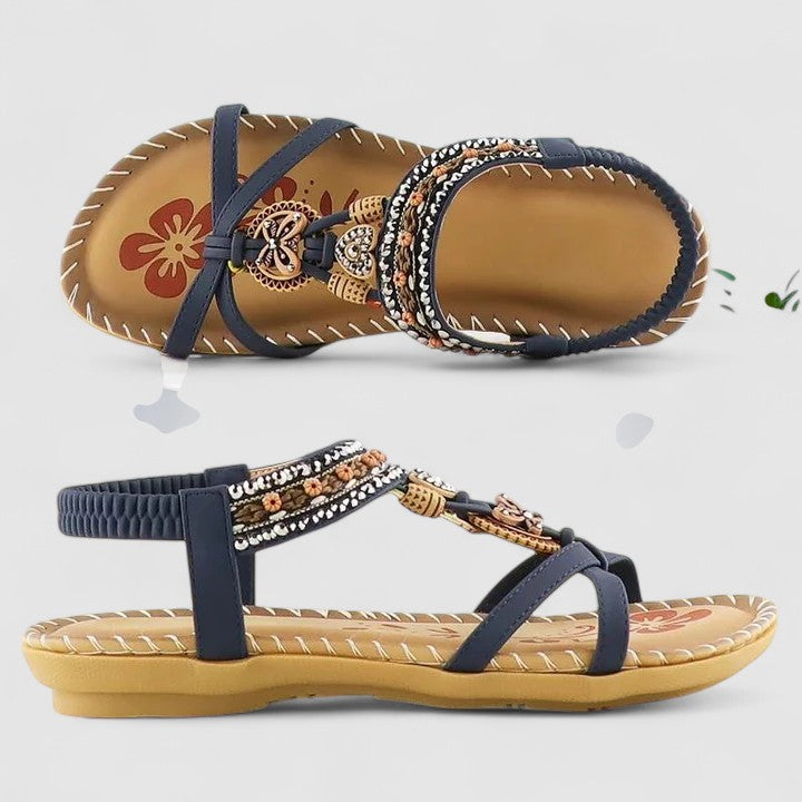 Ellen | Dames Platte Sandalen met Bandjes en Open Teen