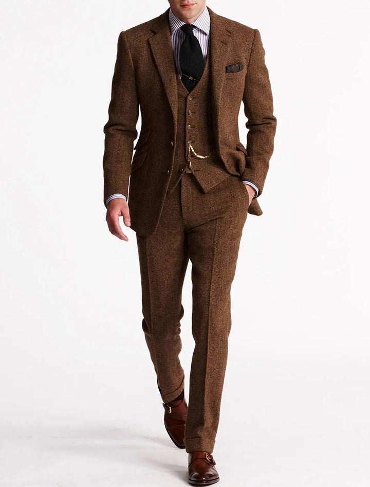 Logan | Heren Getailleerd Slim Fit Drie-Delig Pak