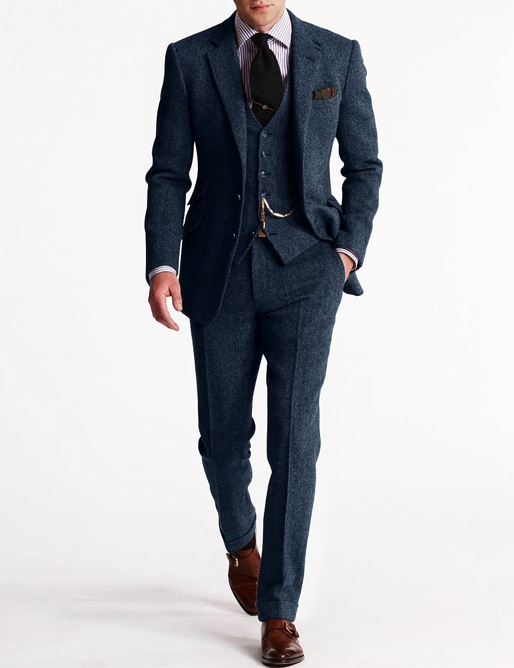 Logan | Heren Getailleerd Slim Fit Drie-Delig Pak