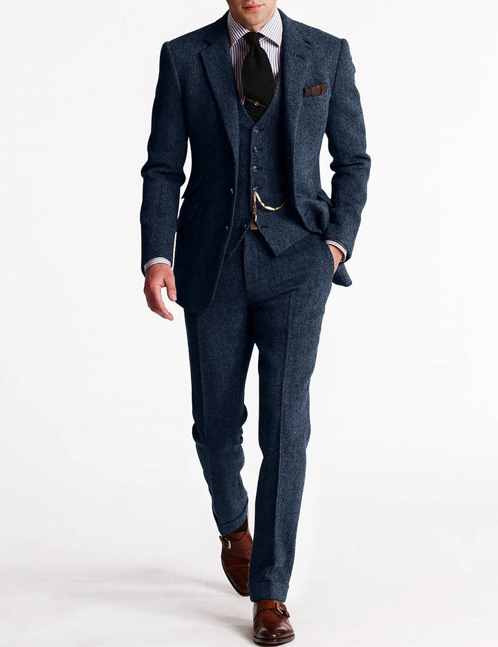 Logan | Heren Getailleerd Slim Fit Drie-Delig Pak