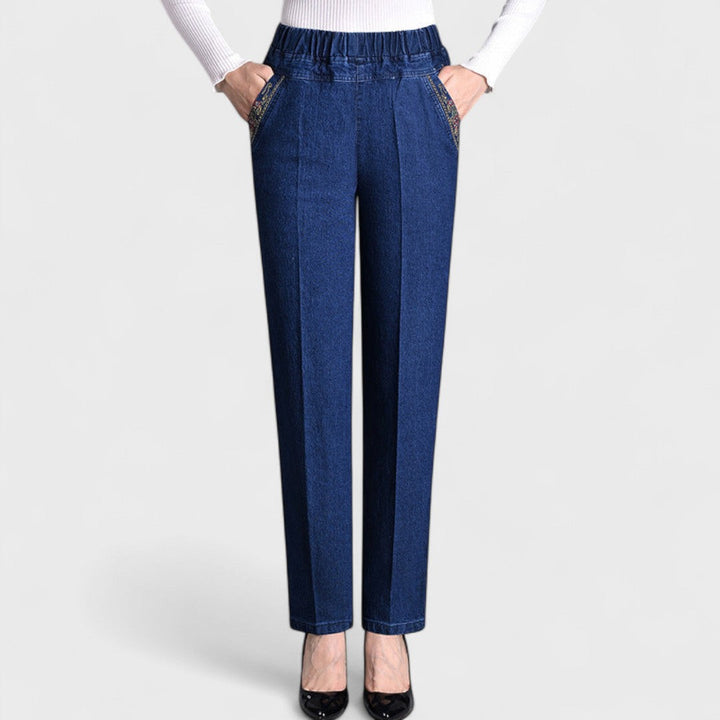 Grace | Dames Comfortabele Stretch Jeans met Zijzakken en Elastische Taille