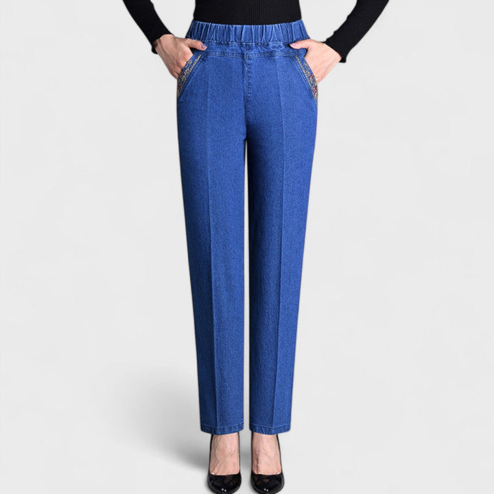 Grace | Dames Comfortabele Stretch Jeans met Zijzakken en Elastische Taille