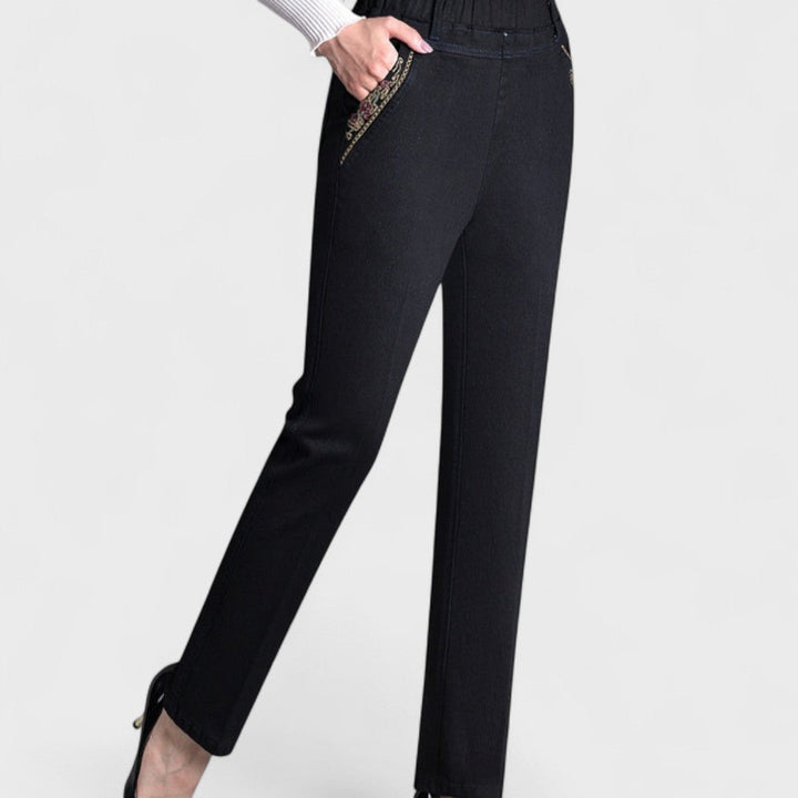 Grace | Dames Comfortabele Stretch Jeans met Zijzakken en Elastische Taille