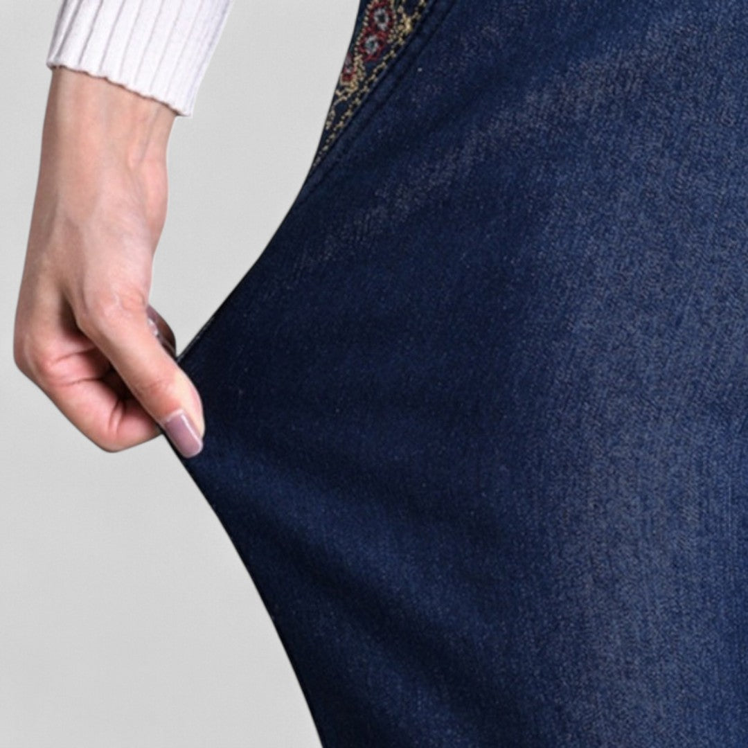 Grace | Dames Comfortabele Stretch Jeans met Zijzakken en Elastische Taille