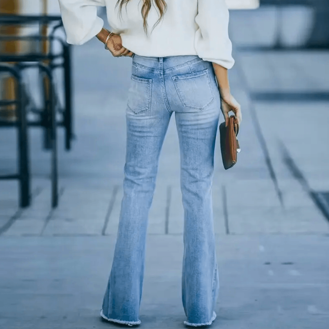 Kylie | Dames Lente Hoge Taille Rechte Jeans