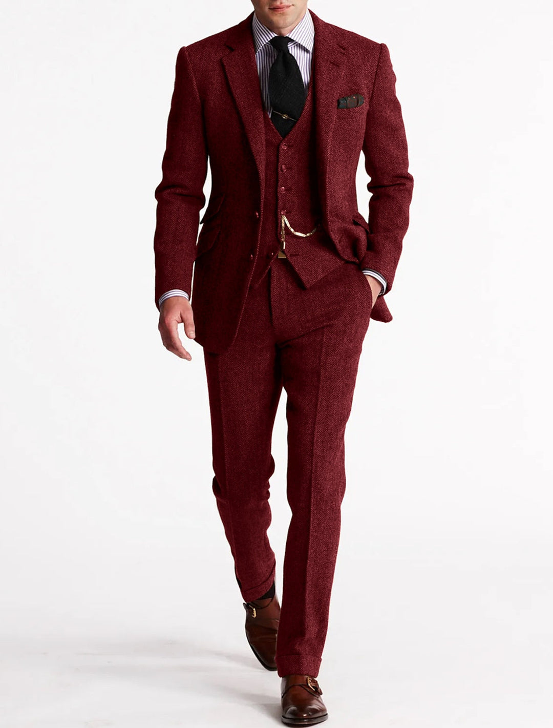 Logan | Heren Getailleerd Slim Fit Drie-Delig Pak