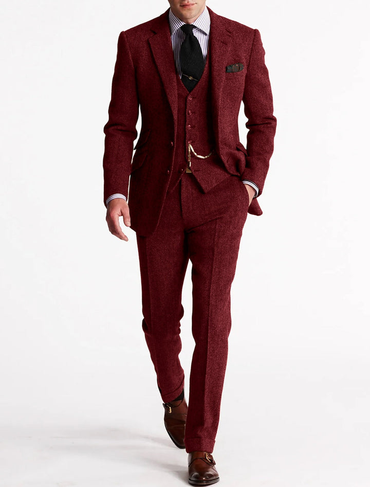 Logan | Heren Getailleerd Slim Fit Drie-Delig Pak