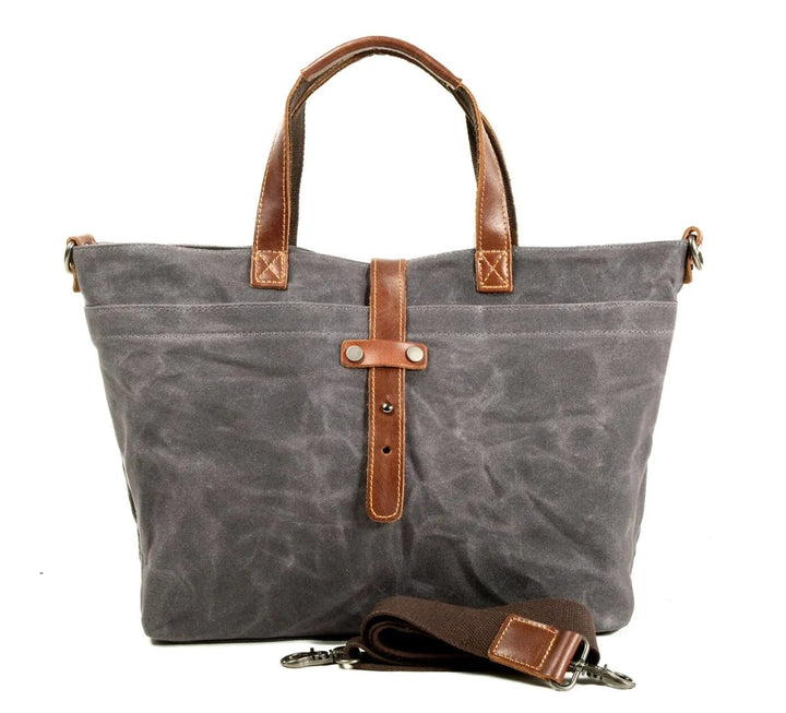 Unisex Gewaxed Canvas Leren Tote Bag Waterdicht
