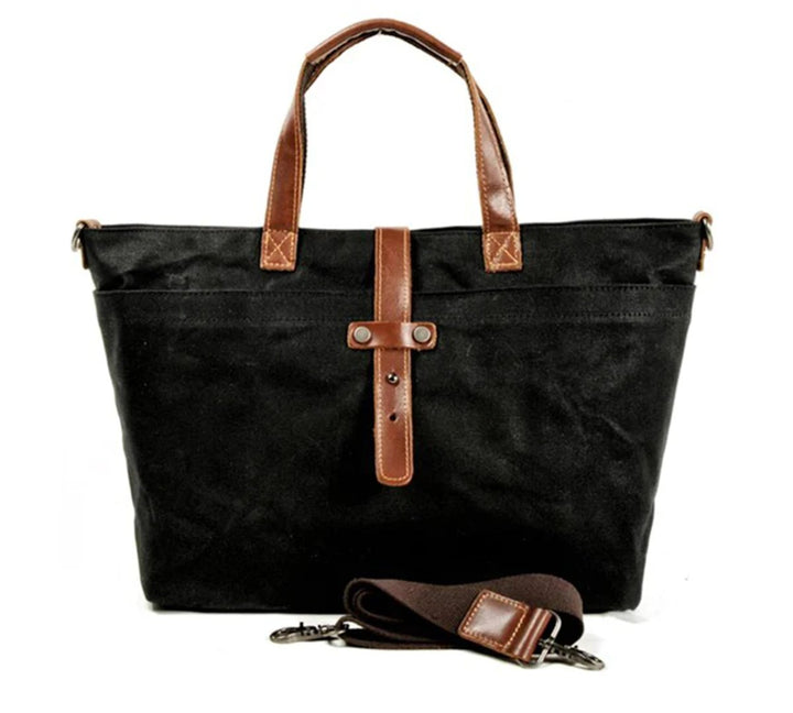 Unisex Gewaxed Canvas Leren Tote Bag Waterdicht - Steinkohlebergwerk