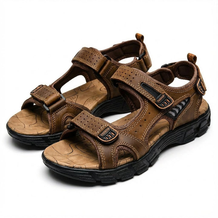 Unisex Klittenband Trekking Sandalen Avontuurlijke Rubberen Zool - Marrón
