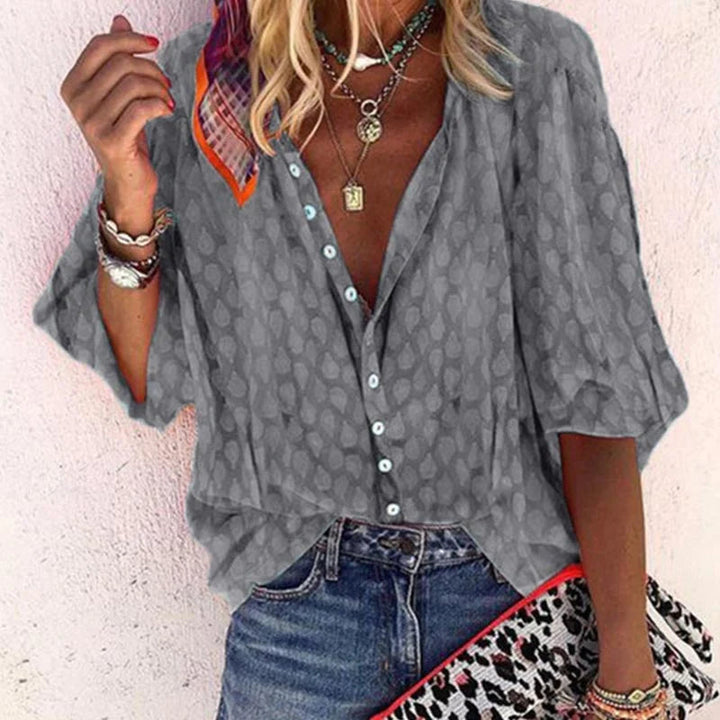 Faith | Women Printed Button Down Casual Blouse