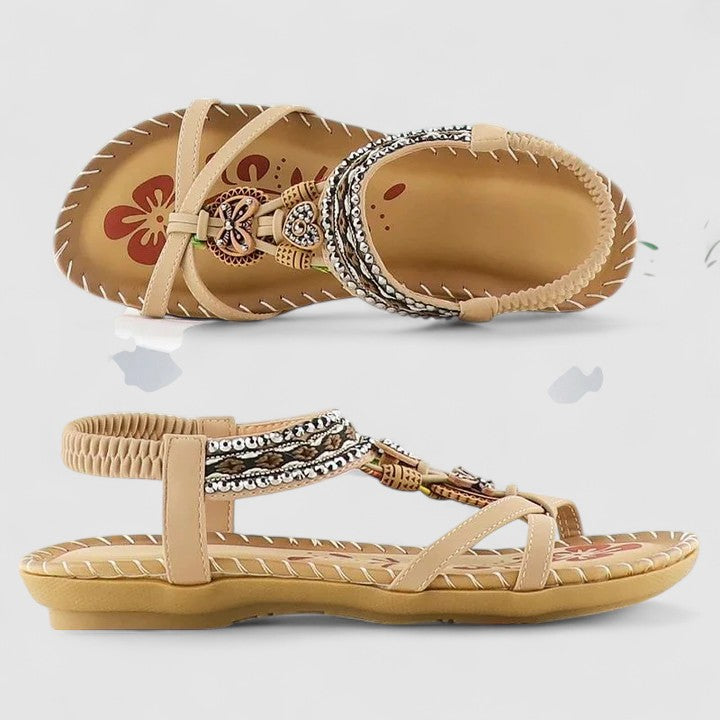 Ellen | Dames Platte Sandalen met Bandjes en Open Teen