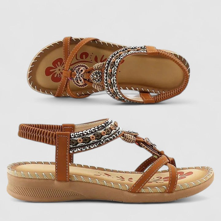 Ellen | Dames Platte Sandalen met Bandjes en Open Teen