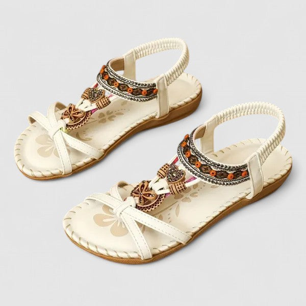 Ellen | Dames Platte Sandalen met Bandjes en Open Teen