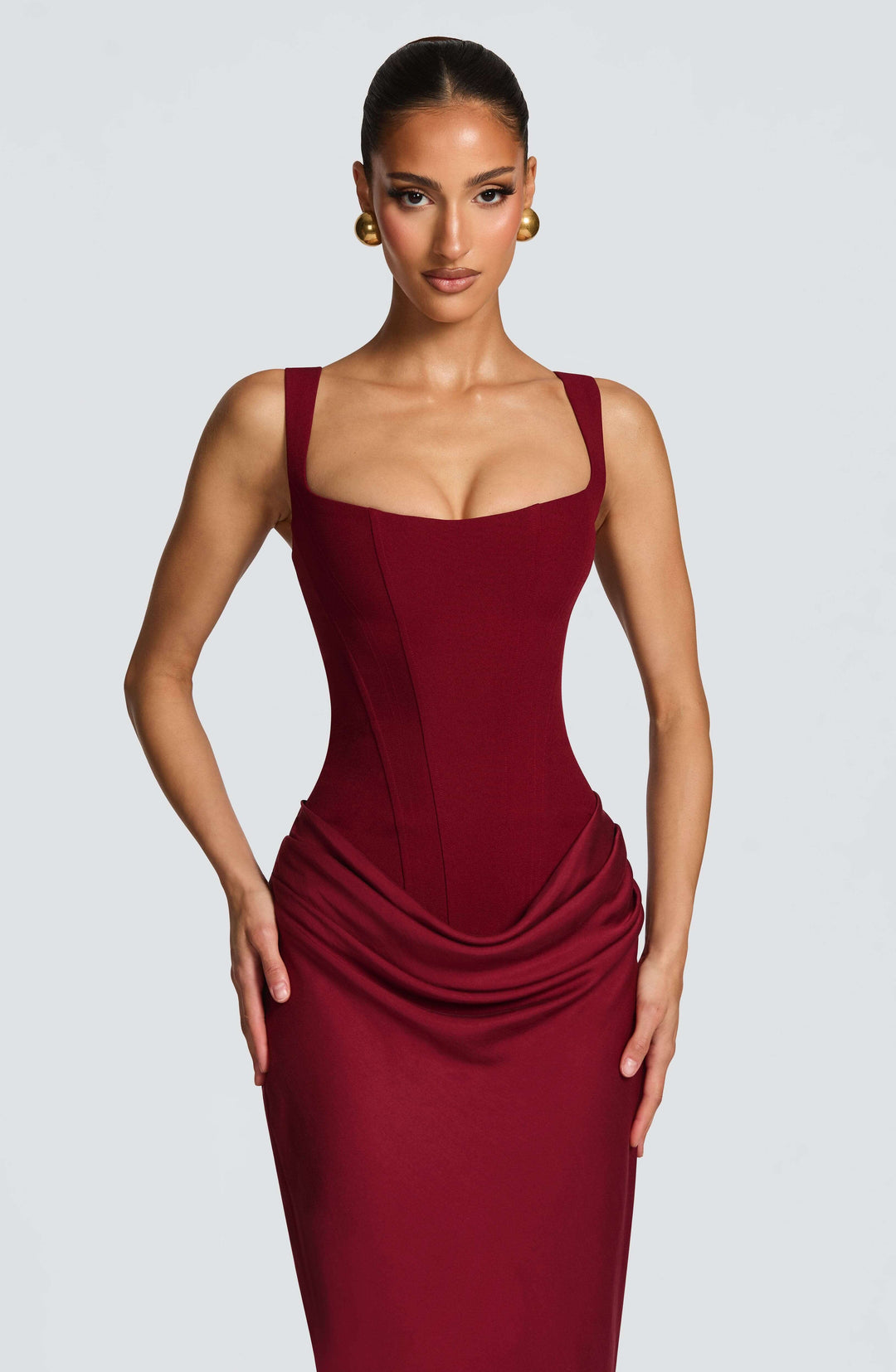 Valentina | Dames Mouwloze Bodycon Maxi Jurk Voor Bruiloftsgasten