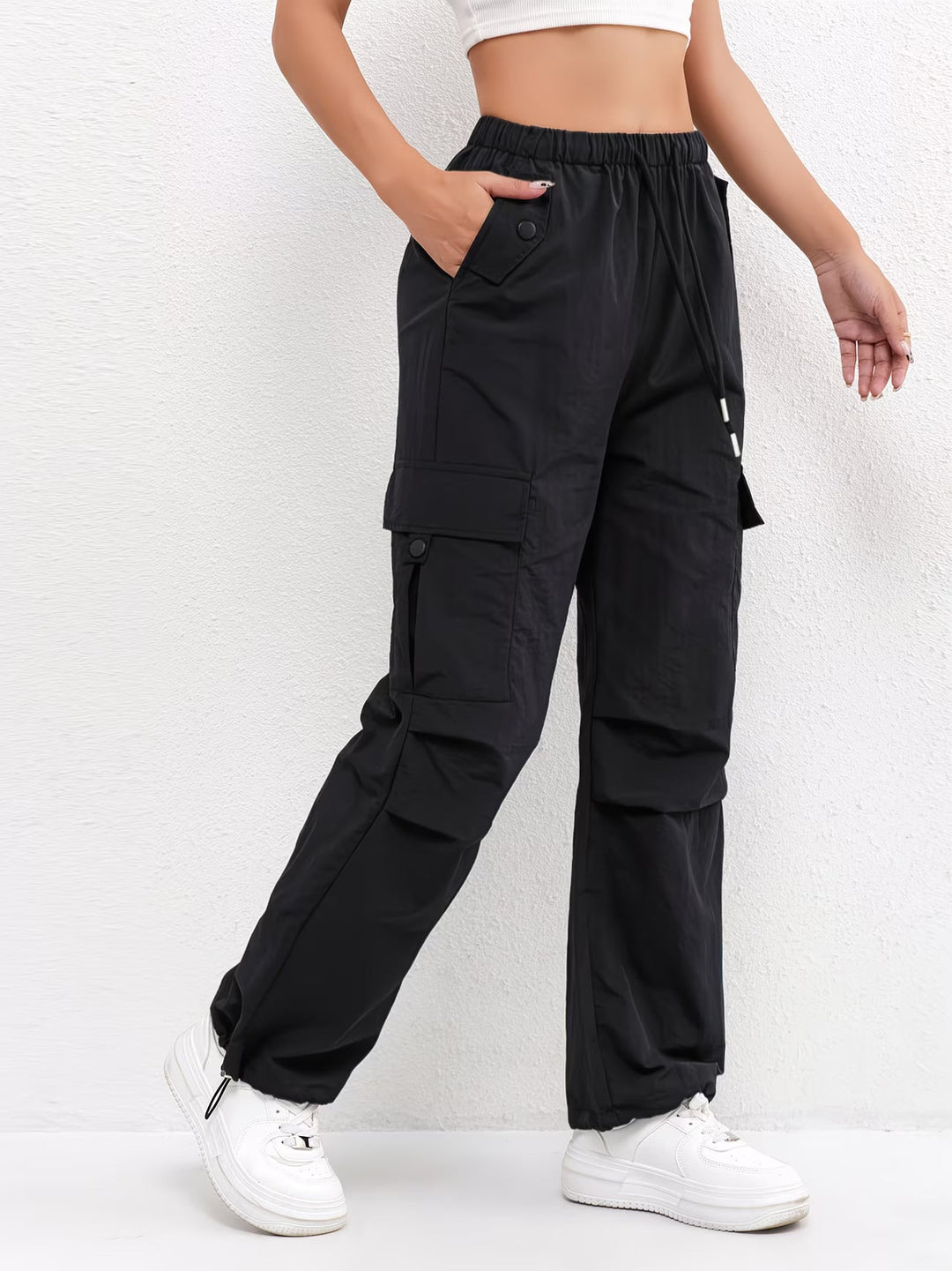 Dahlia | Dames Casual Cargo Broek Met Zakken En Trekkoord