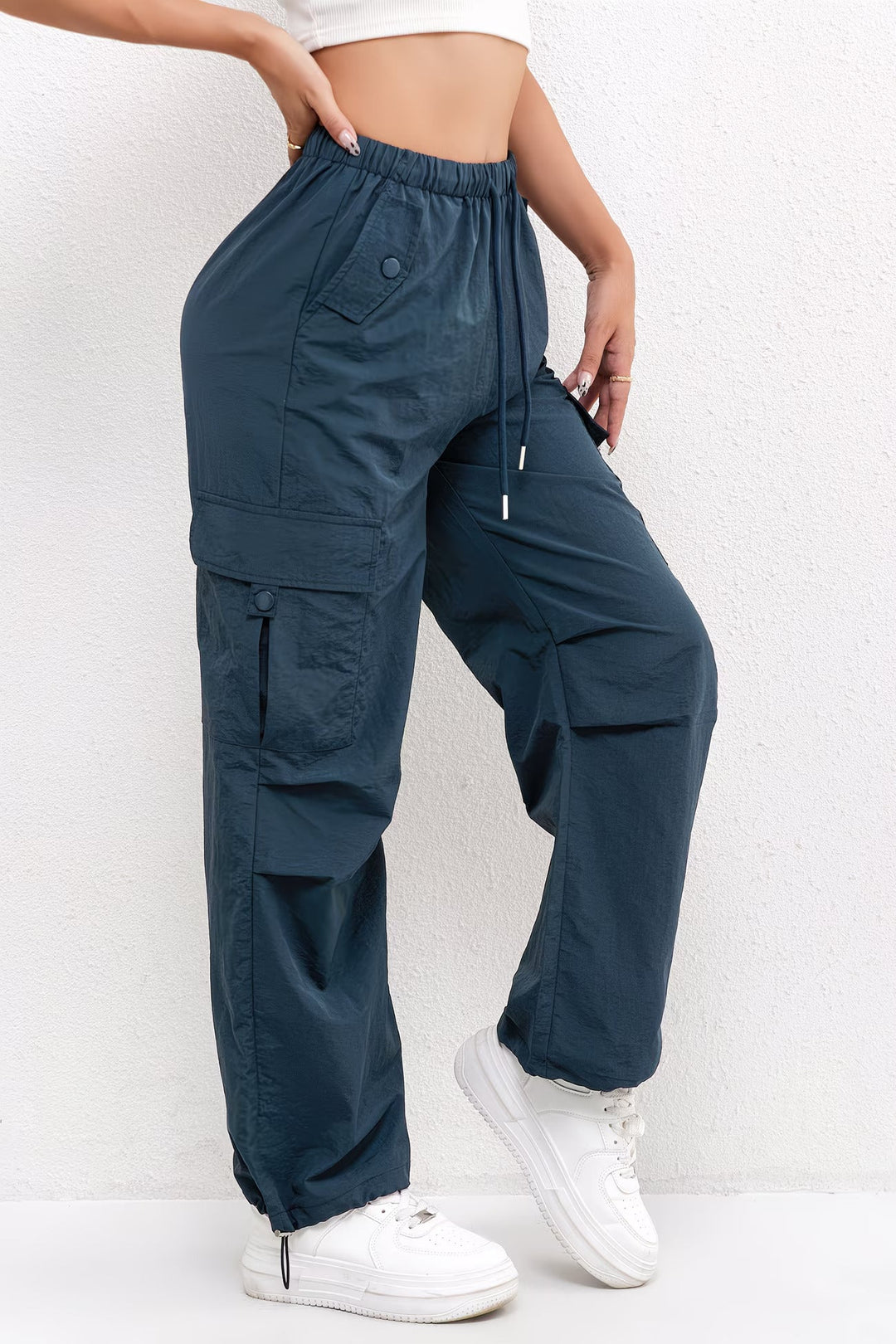 Dahlia | Dames Casual Cargo Broek Met Zakken En Trekkoord