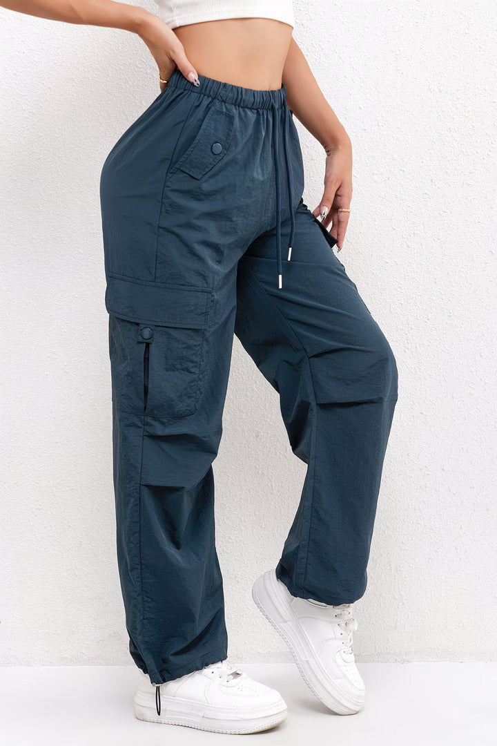 Dahlia | Dames Casual Cargo Broek Met Zakken En Trekkoord