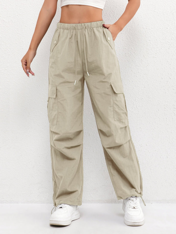 Dahlia | Dames Casual Cargo Broek Met Zakken En Trekkoord