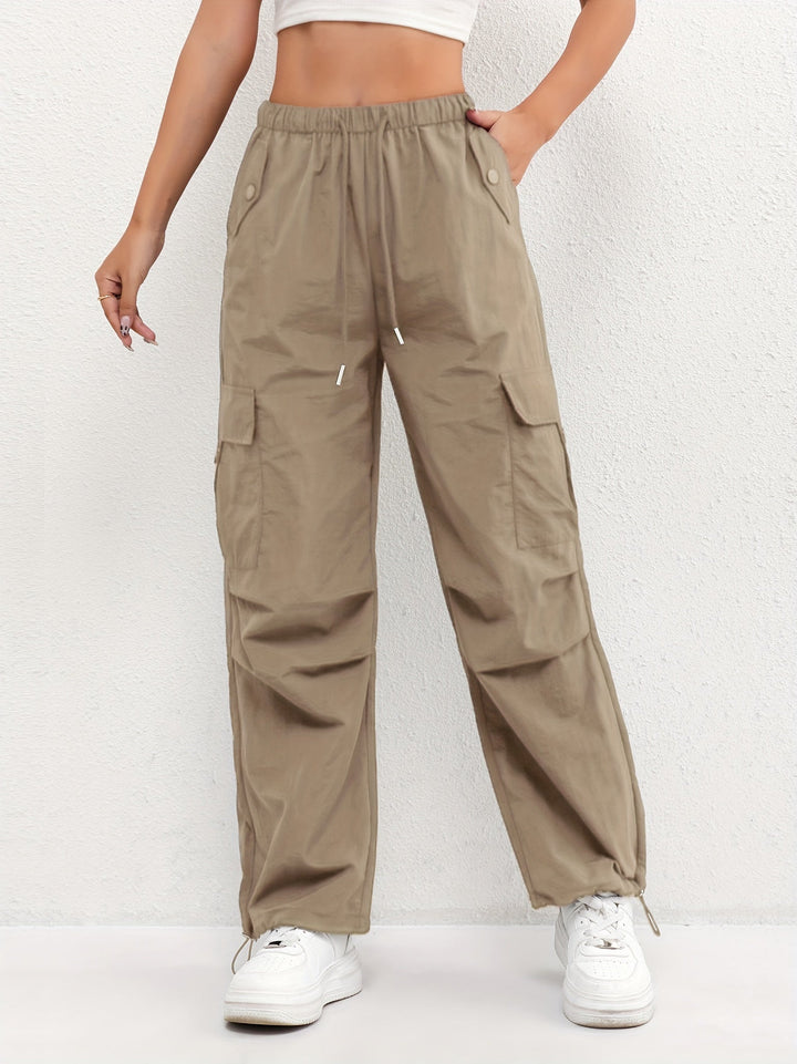 Dahlia | Dames Casual Cargo Broek Met Zakken En Trekkoord
