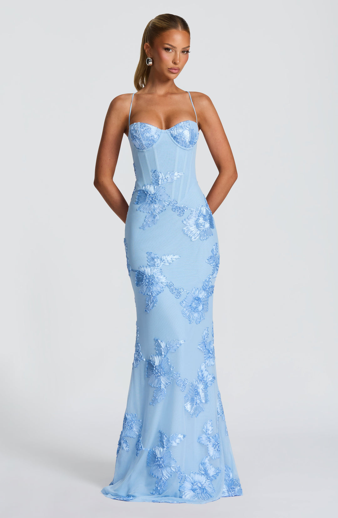 Dorothy | Dames Bloemen Geborduurde Maxi Jurk Voor Bruiloftsgasten