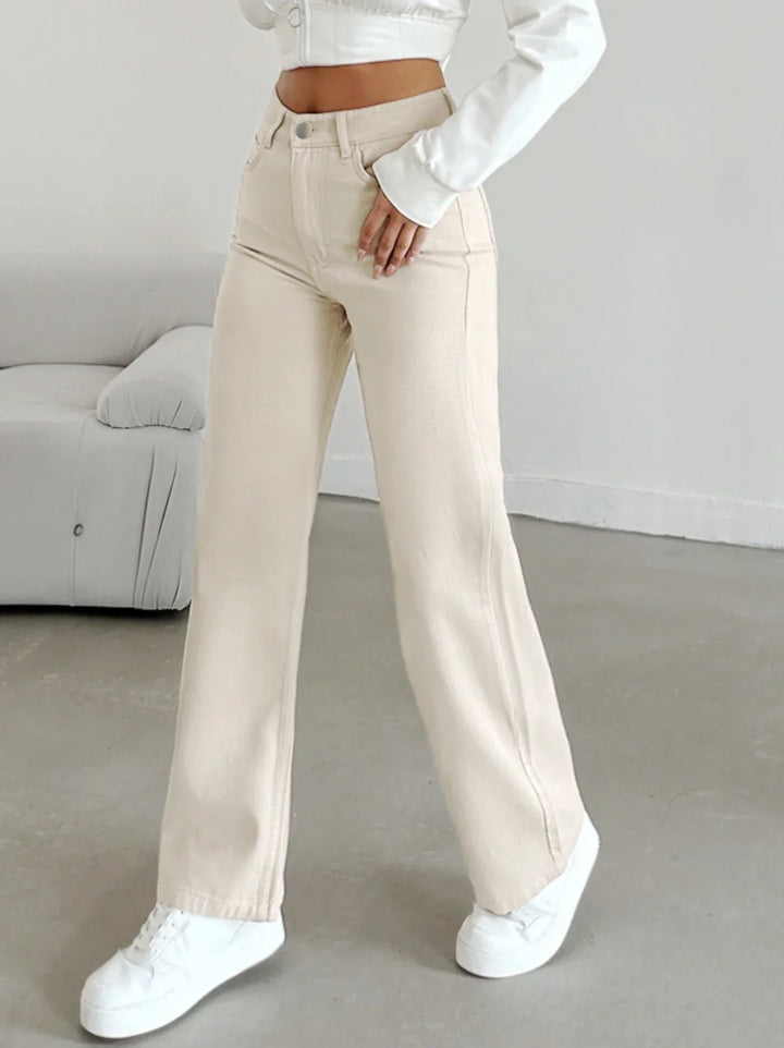 Jenna | Dames Hoge Taille Rechte Broek