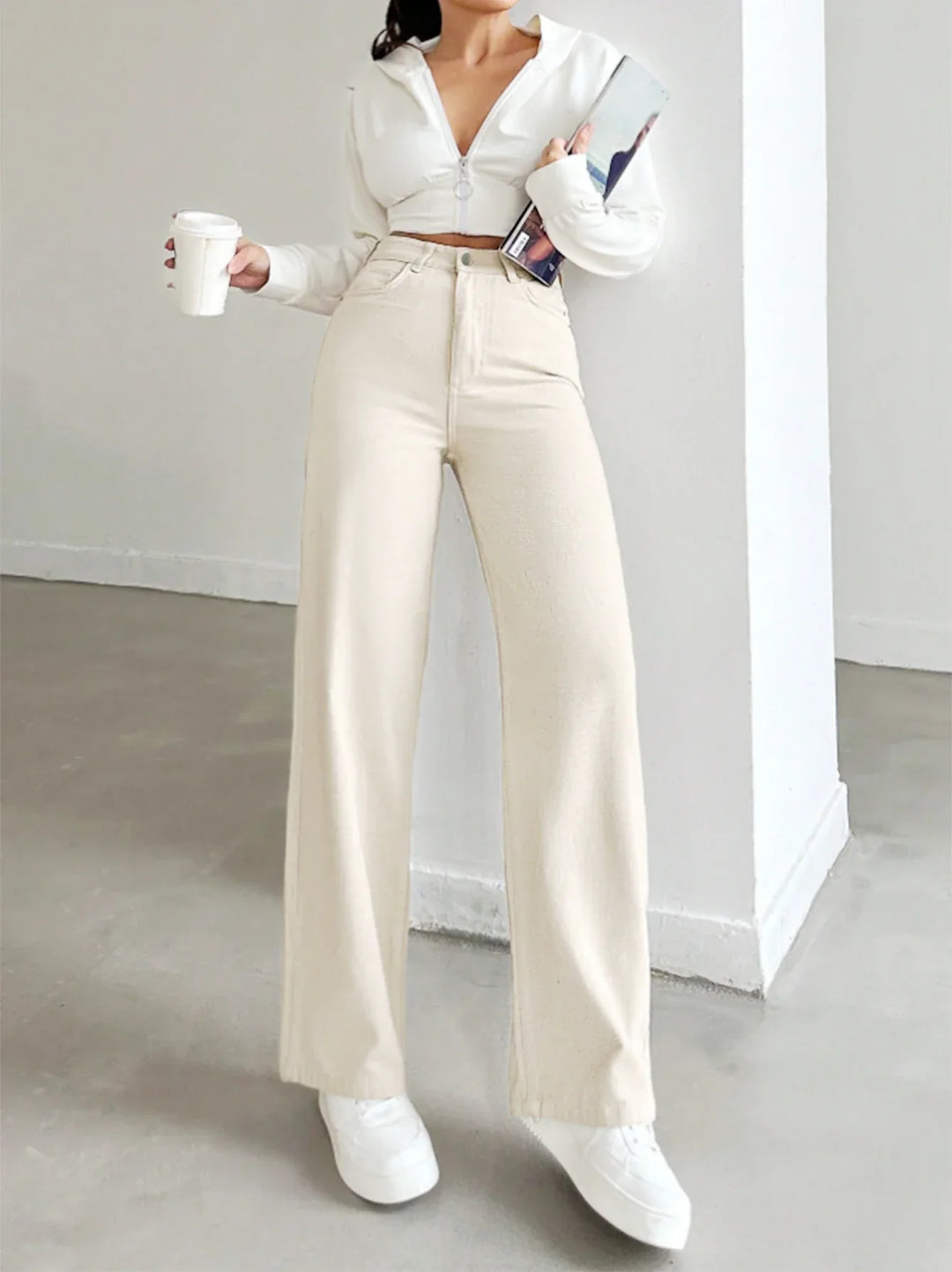 Jenna | Dames Hoge Taille Rechte Broek