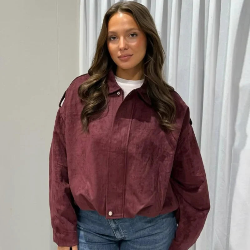 Penelope | Dames Cropped Bomberjas Met Ritssluiting