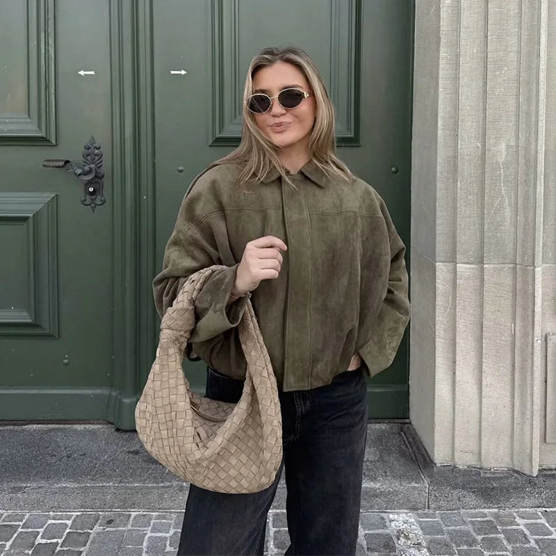 Ruby | Dames Oversized Cropped Bomberjas