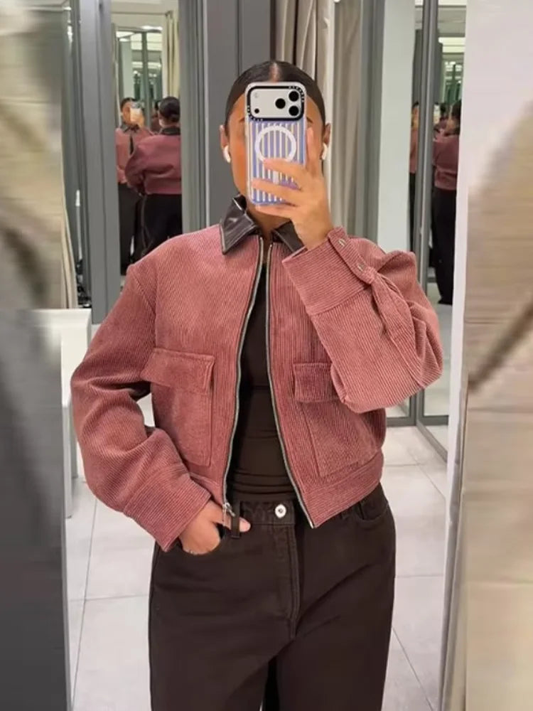 Clara | Dames Cropped Bomberjas Met Ritssluiting