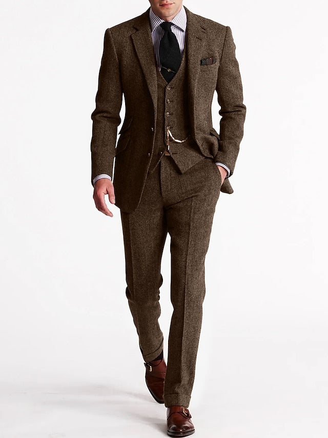 Logan | Heren Getailleerd Slim Fit Drie-Delig Pak